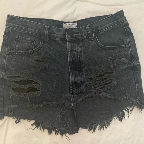 Aritzia - One Teaspoon junk yard distressed skirt in Black Oak Size 6 - Picture 8 of 11